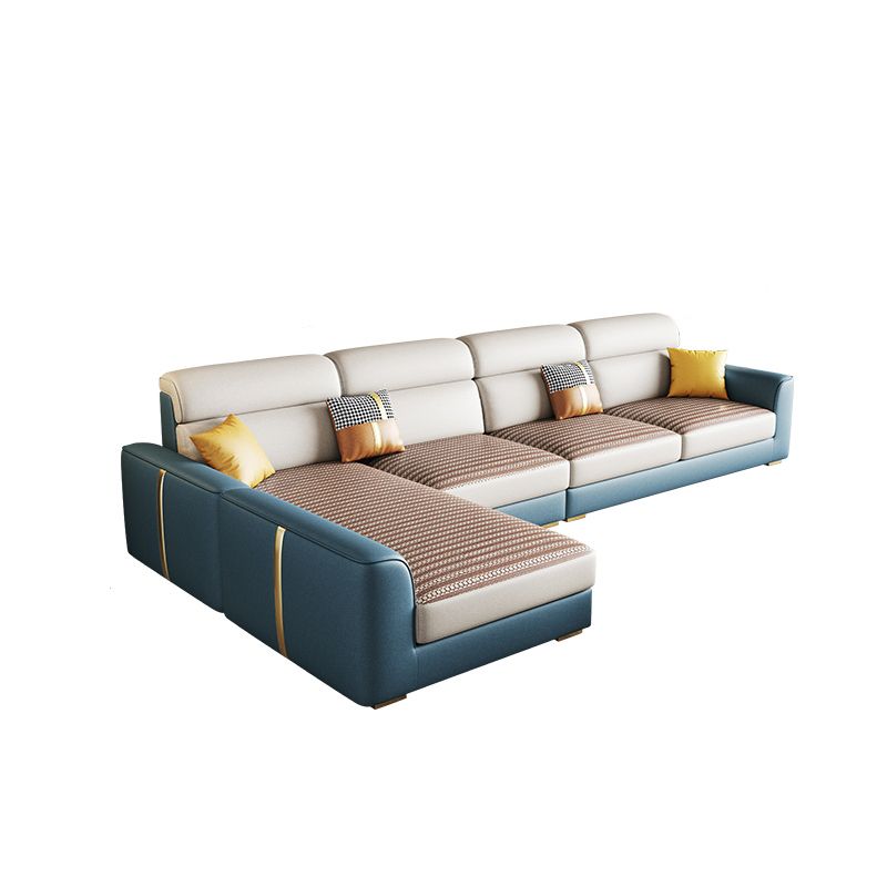 Modern Faux Leather Square Arm Sofa/Sectional for Apartment, Living Room