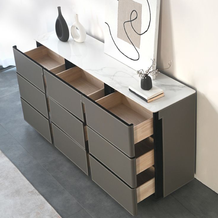 Kitchen Dining Server with Drawers Contemporary Buffet Server Cabinet