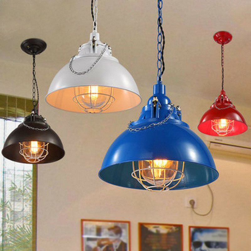 Antique Conical Shade Ceiling Light Single Iron Hanging Pendant Light for Restaurant