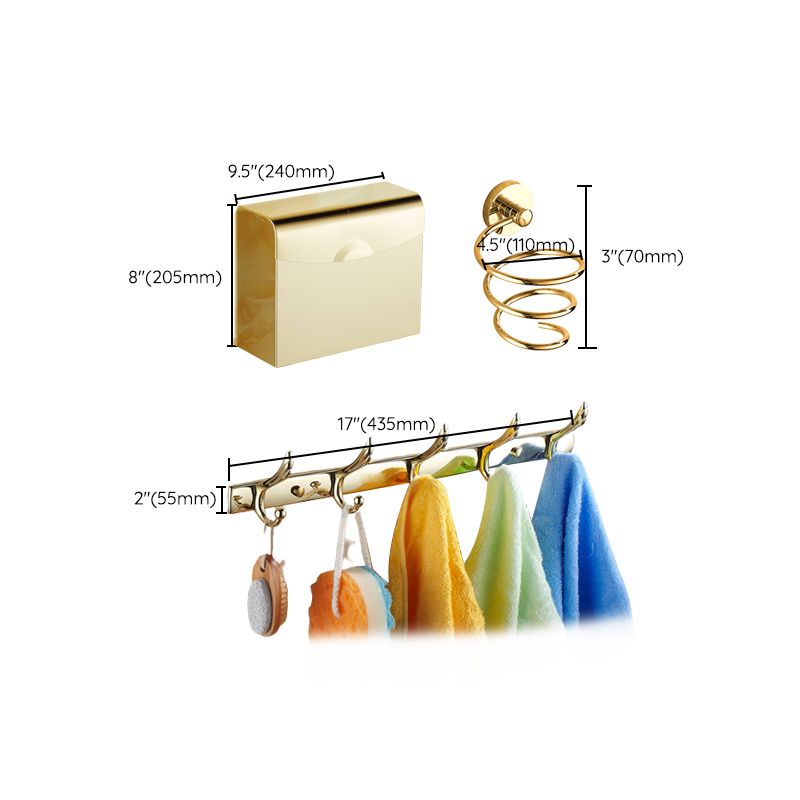 Traditional Style Golden Bathroom Accessory as Individual or as a Set