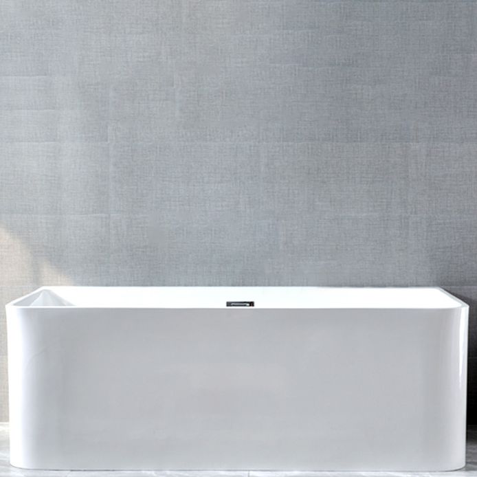 Back to Wall Bathtub Rectangular Antique Finish Soaking Bath