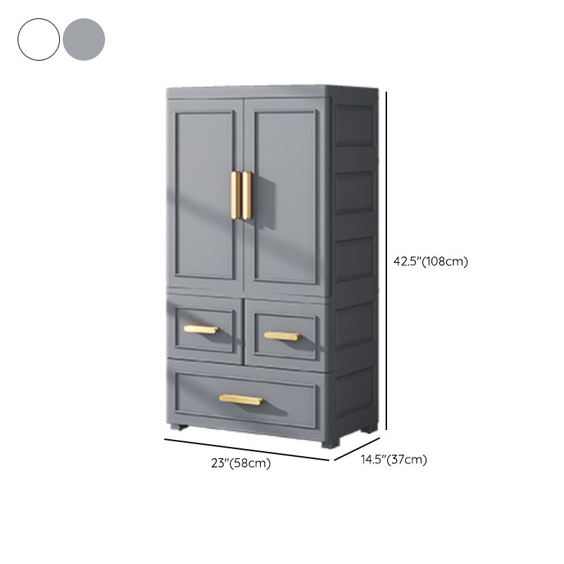 Contemporary Style Plastic Armoire Cabinet Bedroom Youth Armoire