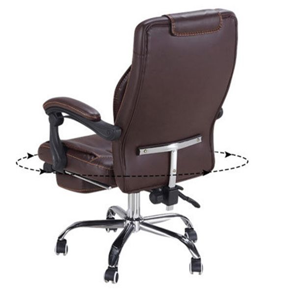 Modern Padded Arms Office Chair Leather Adjustable Seat Height Chair