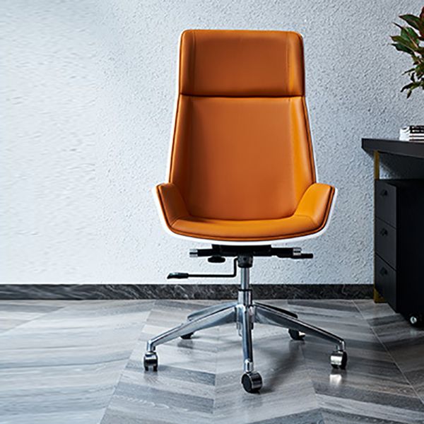 High Back Executive Chair Contemporary Armless Chair with Wheels