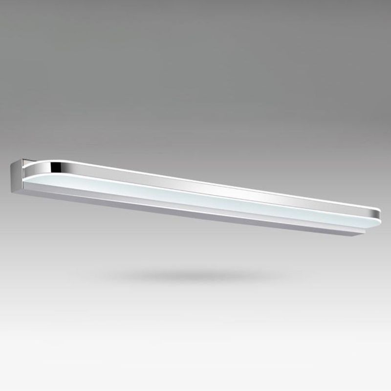 White Vanity Lamp Modern Minimalist Style Linear Wall Lamp for Bathroom