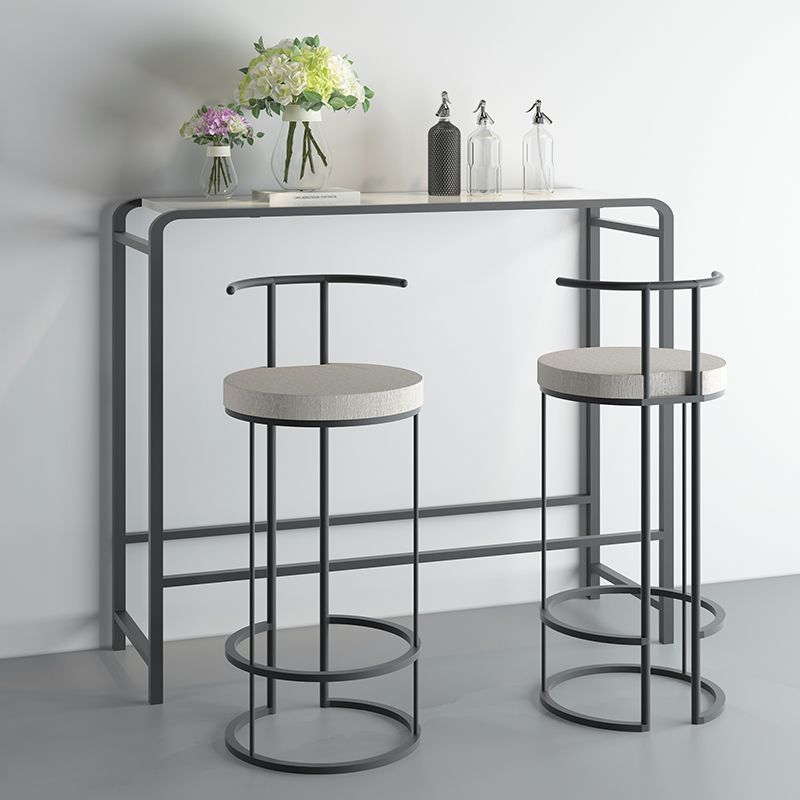 White and Pink Modern Style Bar Table in Wood and Metal Bar Table Milk Tea Shop Bar Table