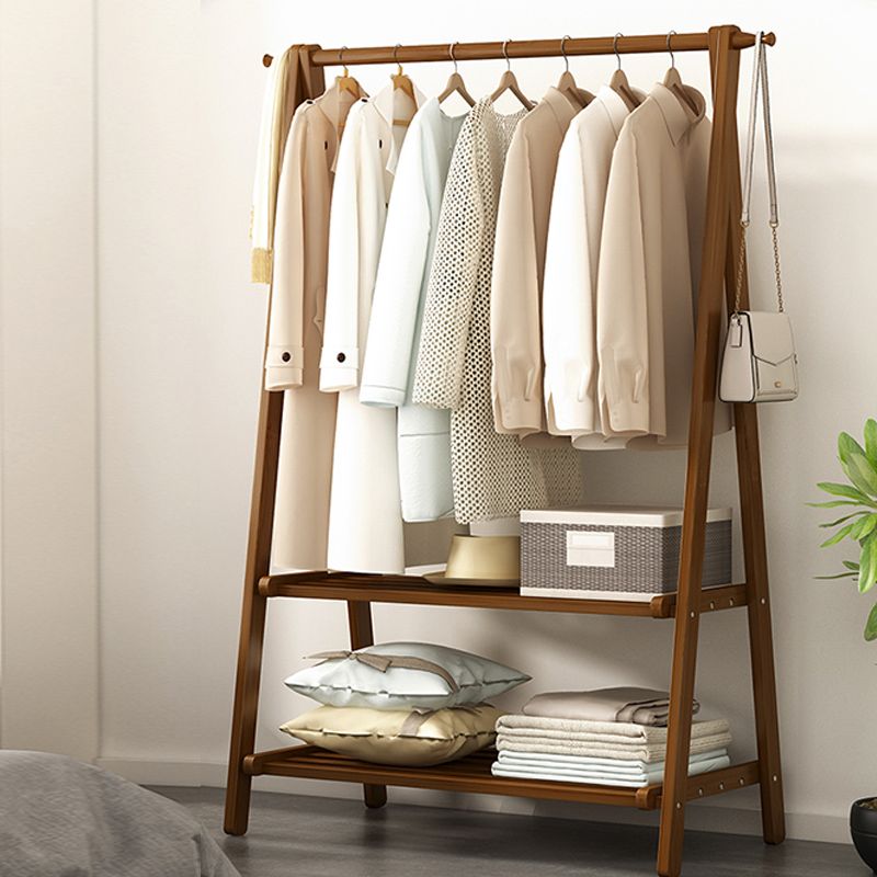 Scandinavian Hall Tree Wood Free Standing Storage Shelf Organizer Coat Hanger