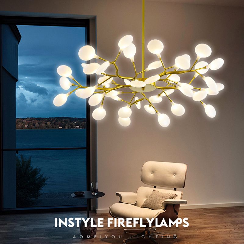 Metal Unique Shape Chandelier Light Modern Style Multi Light Hanging Lamp for Dining Room