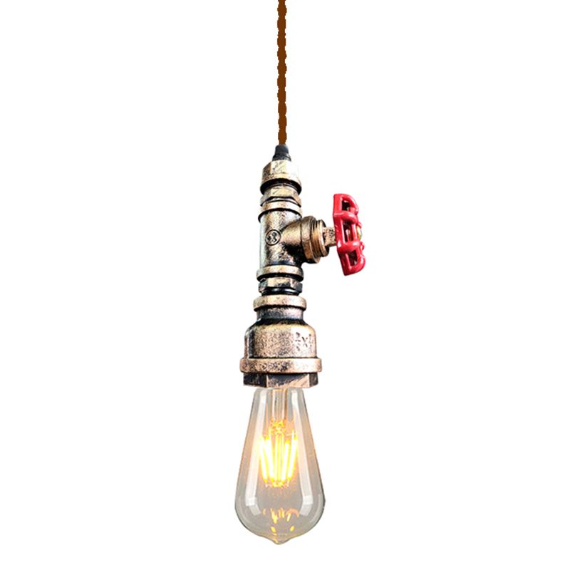 Water Pipe Bar Hanging Pendant Light Vintage Style Metal Pendant Lighting Fixture