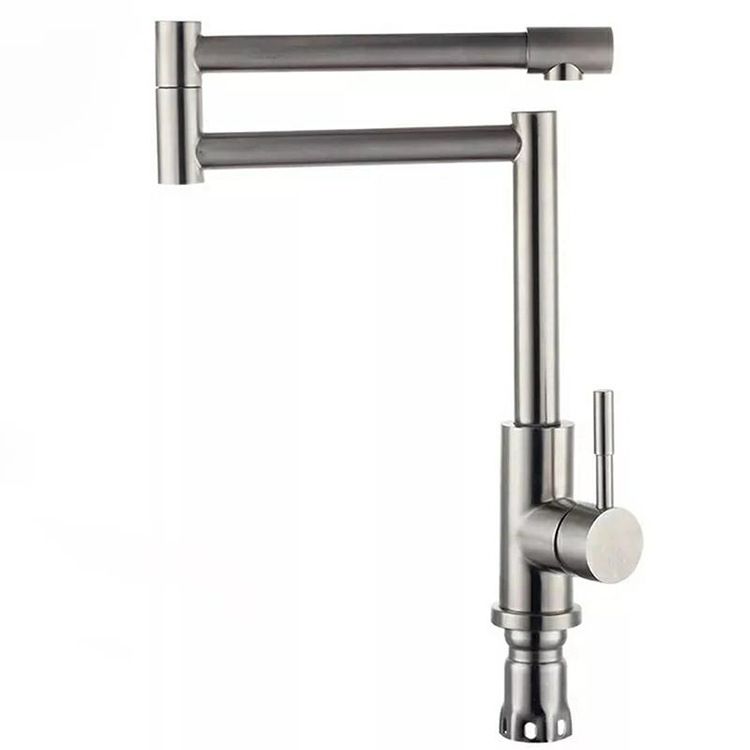 Modern Kitchen Faucet Single Lever Handle Swivel Stainless Steel Pot Filler