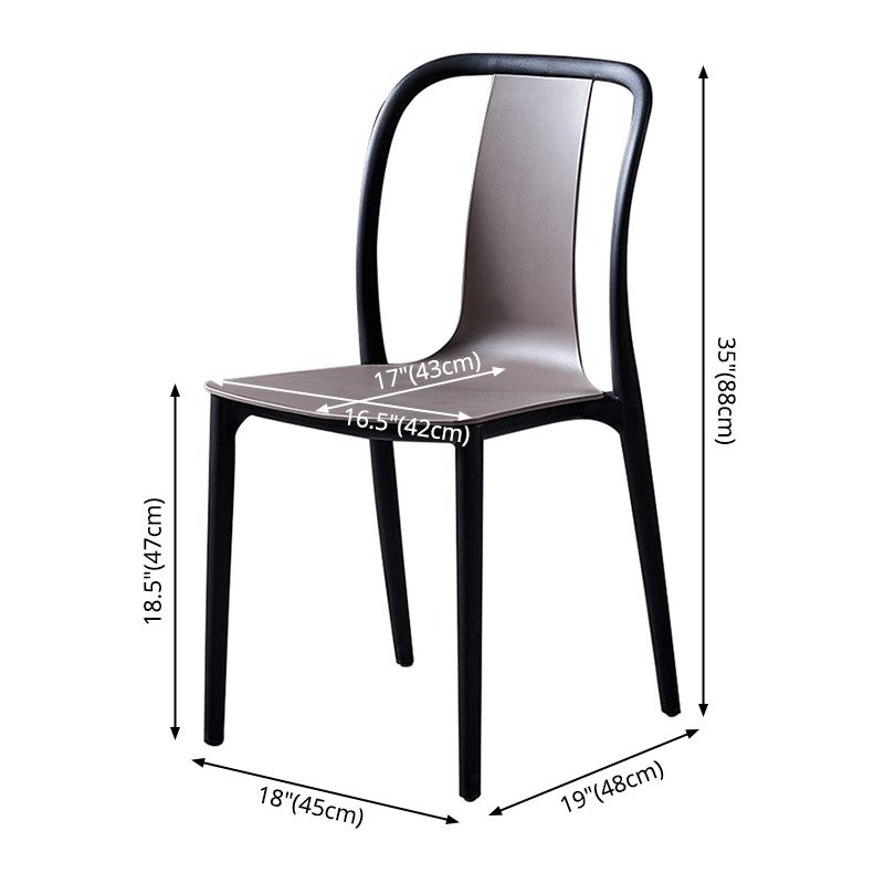 Plastic Dining Chairs Contemporary Style Side Chair Set for Dining Room