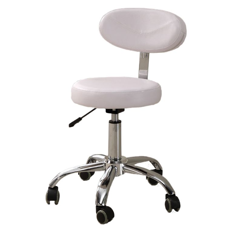 Modern Desk Chair with Wheels Leather Desk Chair in White/Black