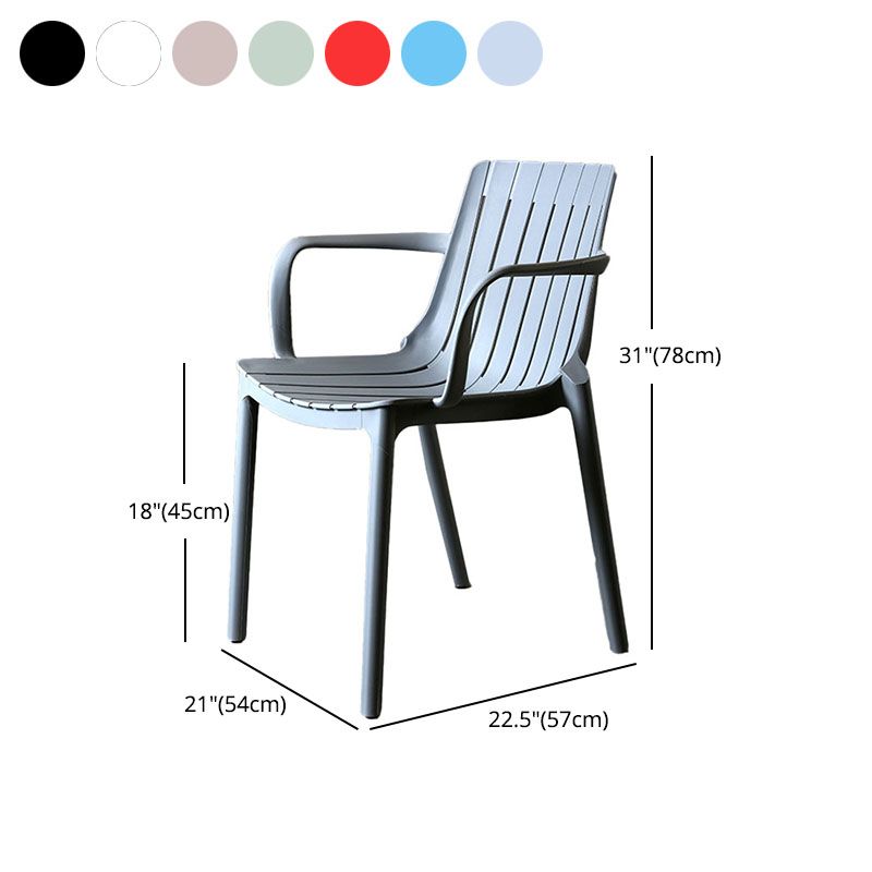 Contemporary Style Stackable Chairs Dining Arm Chairs with Plastic Legs