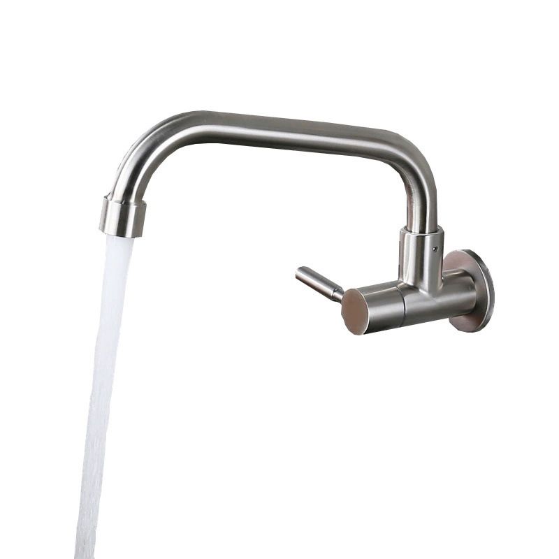 Contemporary Single Handle Kitchen Faucet Metal 1-Hold Bar Faucet with No Sensor