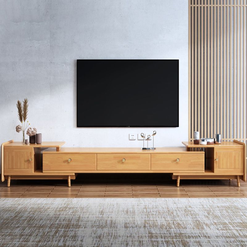 Modern TV Media Stand Wood TV Stand Console with Splayed Wooden Legs