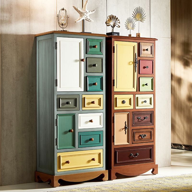 Wood Combo Dresser Traditional Style Vertical Chest for Bedroom
