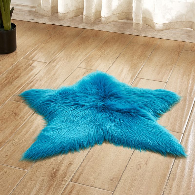 Tapis ordinaire en forme d'étoile multi-couleurs moderne moderne fausse en laine en laine pour animaux de compagnie convivial de compagnie de support antidérapant lavable pour chambre