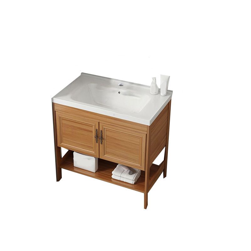 Contemporary Vanity Sink Wooden Mirror Cabinet Bathroom Space Saver Vanity