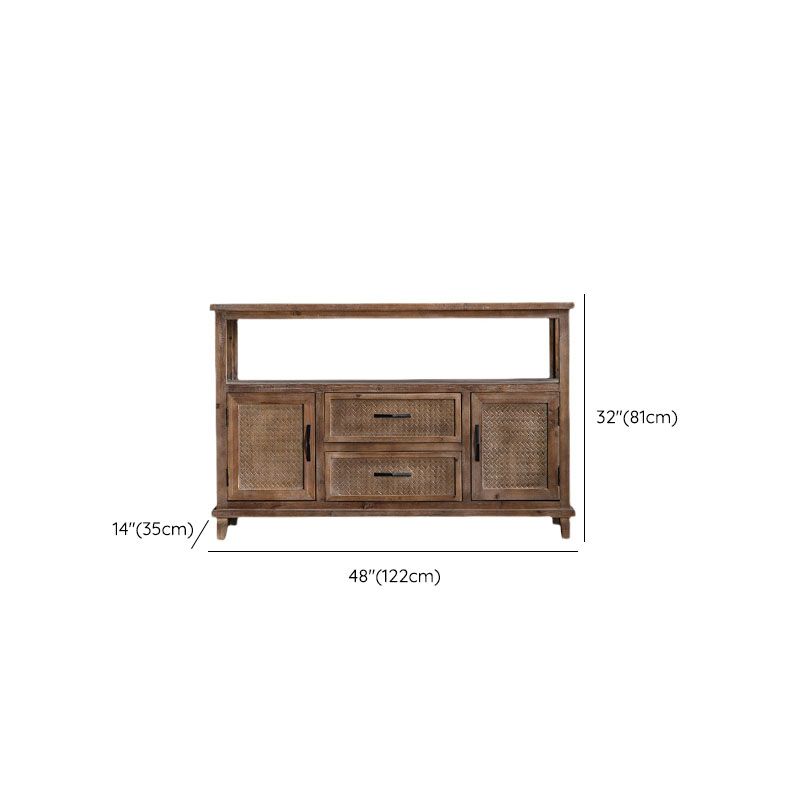 Farmhouse Sideboard Table Home Wooden Server with 1/2/3-Drawer for Dining Room