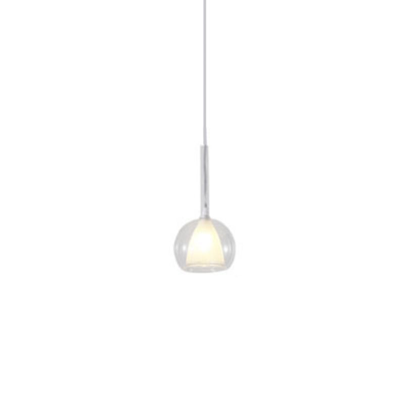 Dual Glass Globe Pendant Lamp Modern Style 1-Light Small Hanging Lamp