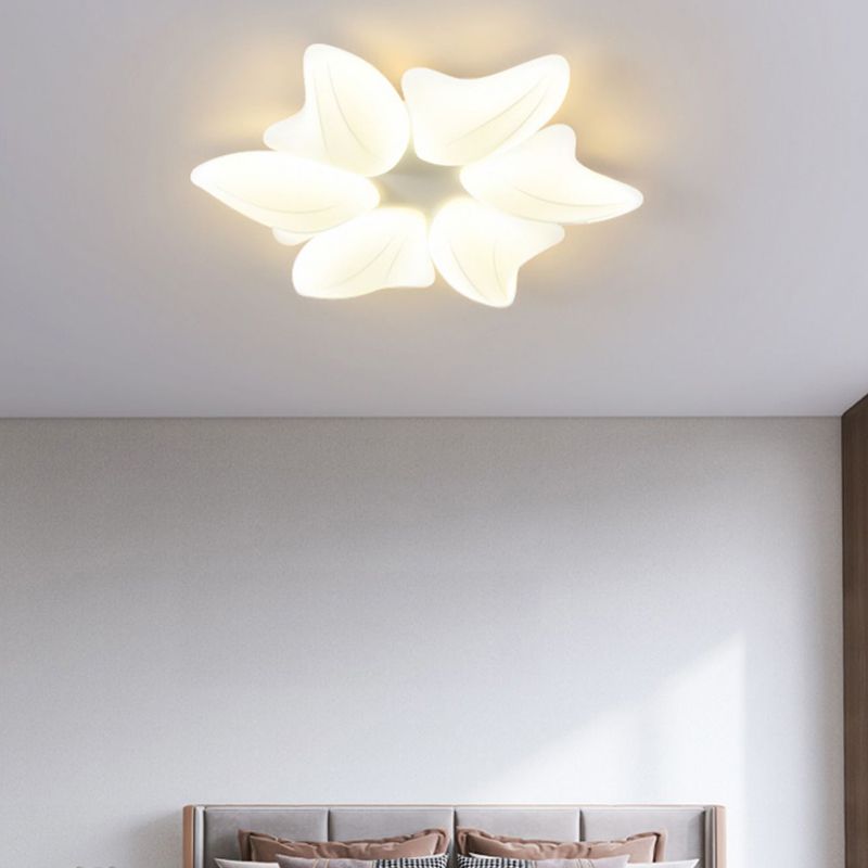 LED Modern Metal Flush Mount Multi-light Ceiling Light with Plastic Shade for Living Room