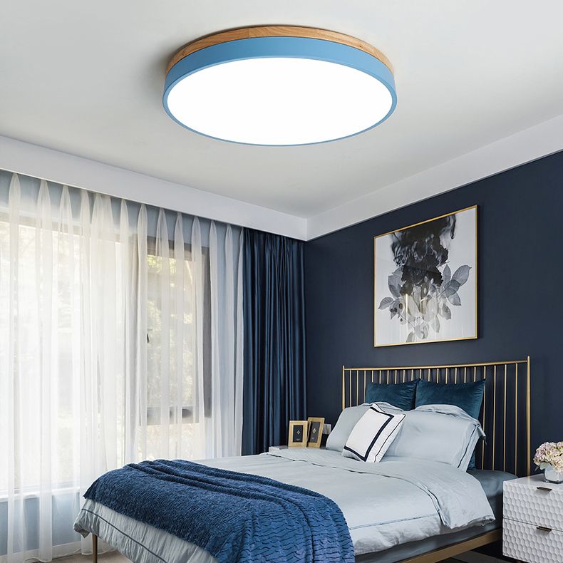 Round Modern Ceiling Light Fixture 1-Light LED Ceiling Lamp for Bedroom