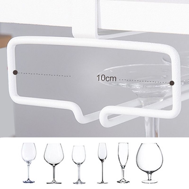 Contemporary Metal Hanging Wine Rack Wine Stemware Holder for Kitchen