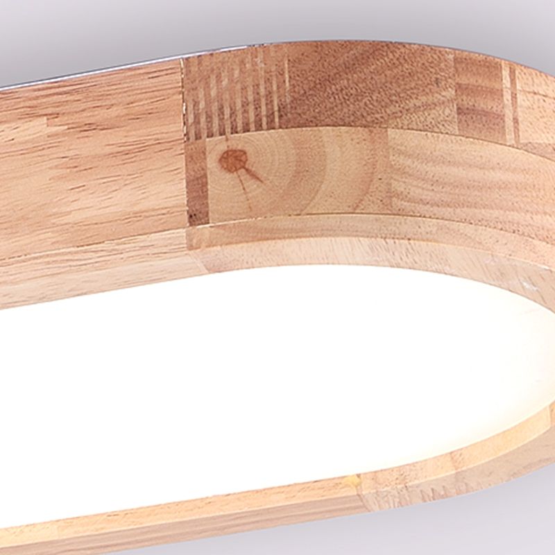 Wooden Ceiling Mount Light Fixture Oval Modern Ceiling Light Fixture