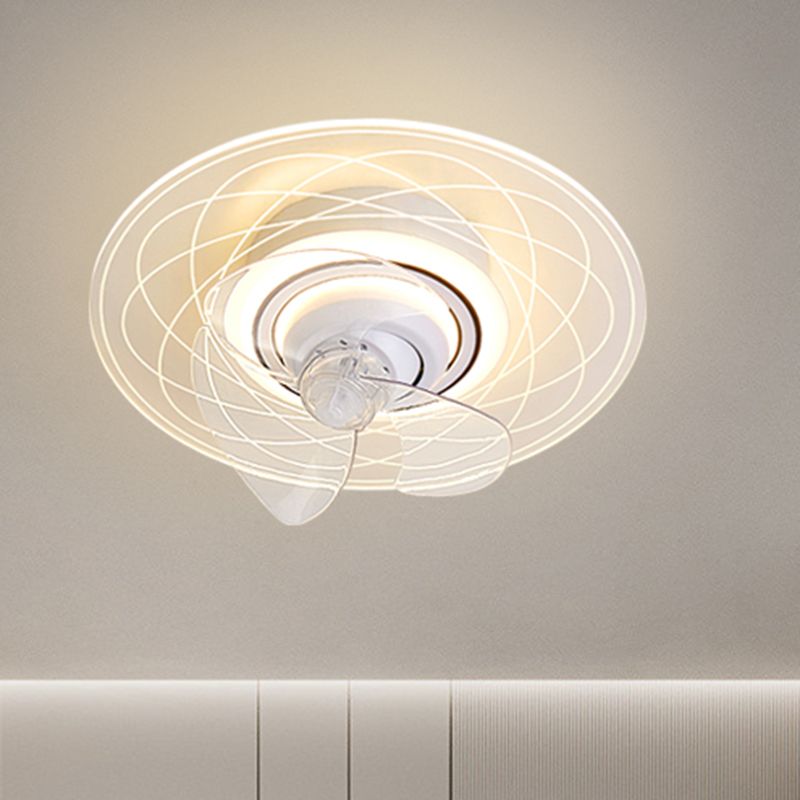 Metal Round Ceiling Pendant Modern Style 1 Light LED Fan Light for Living Room