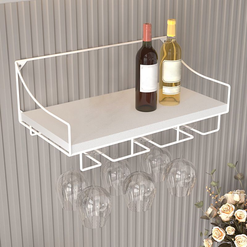 16.9" x 9" x 7" Modern Wine Holder Rack Meta Wall Mounted Wine Jail with Shelf