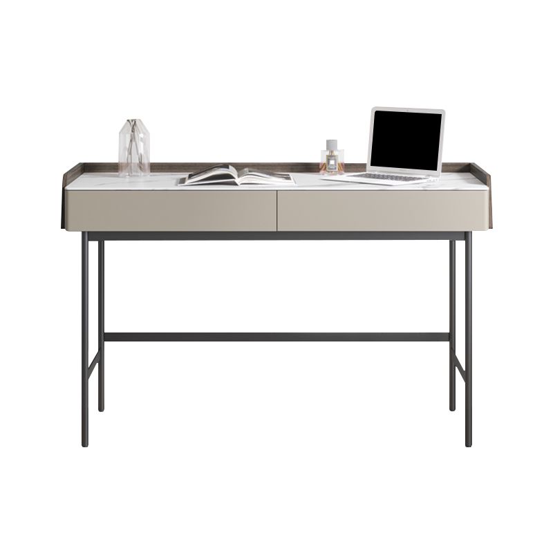 Modern Office Task Desk Rectangular Shape Grey Writing Desk with 4 Legs