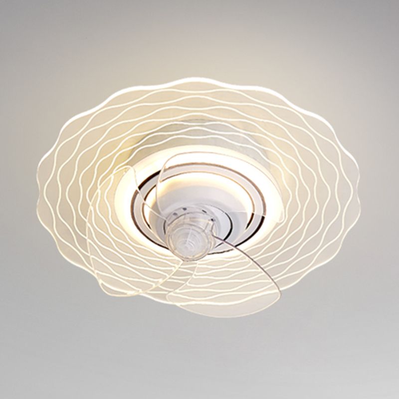 Metal Round Ceiling Pendant Modern Style 1 Light LED Fan Light for Living Room