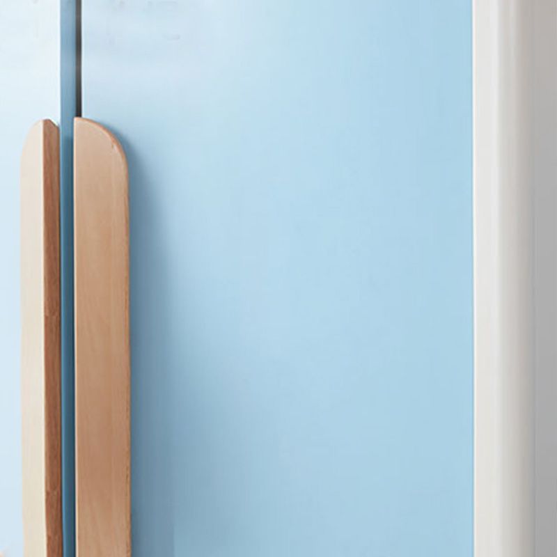 Blue High Gloss Coat Locker Wooden with Lower Storage Drawers