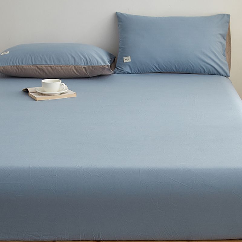 Modern Bed Sheet Solid Color Fitted Breathable Skin-friendly Bed Sheet Set