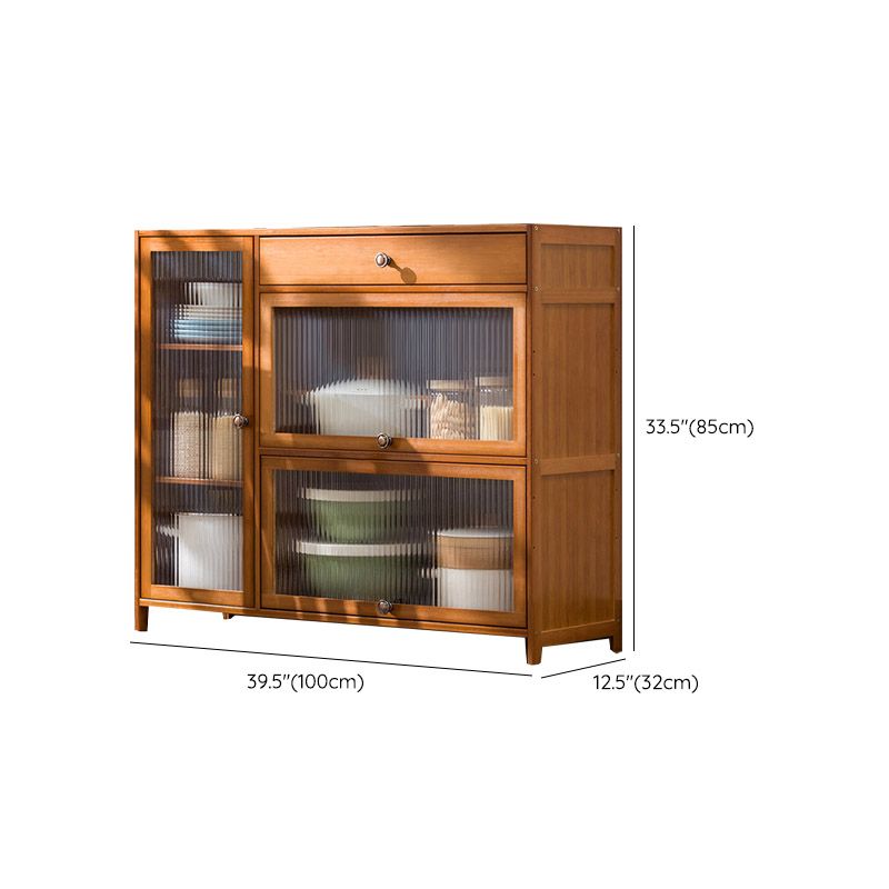 Modern Glass Door Sideboard Bamboo Sideboard for Kitchen Use