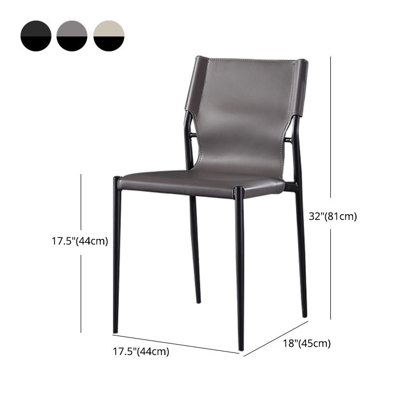 Industrial Chairs Dining Armless Chairs for Kitchen with Metal Legs