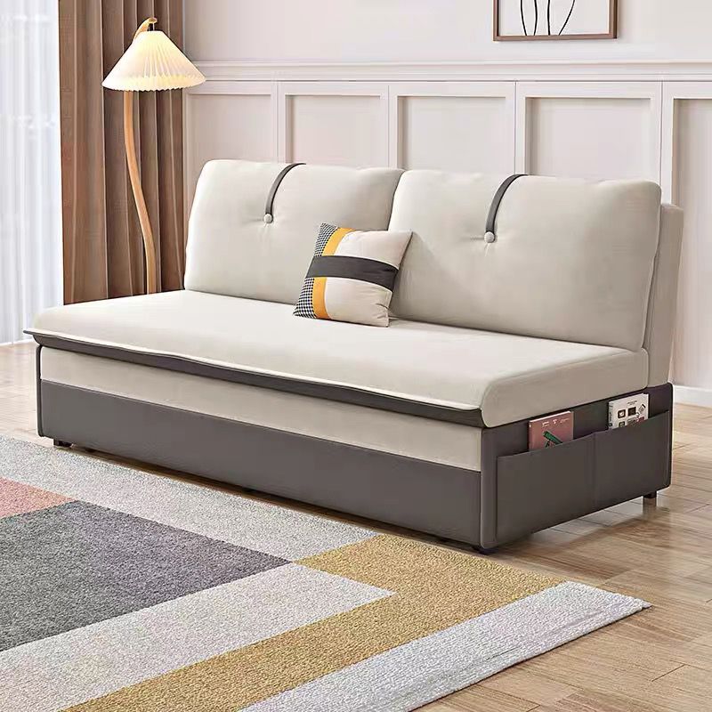 Modern and Contemporary Metal Fabric No Theme Upholstered Storage Bed