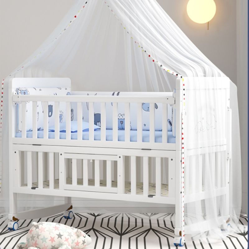 Scandinavian Wood Baby Crib Toddler Guard Rails Included Nursery Bed