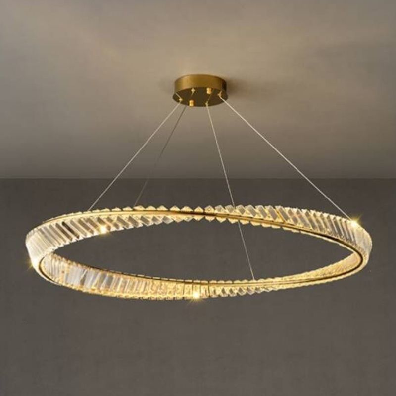 Ring Shape Hanging Lamp LED Crystal Chandelier Light for Bedroom