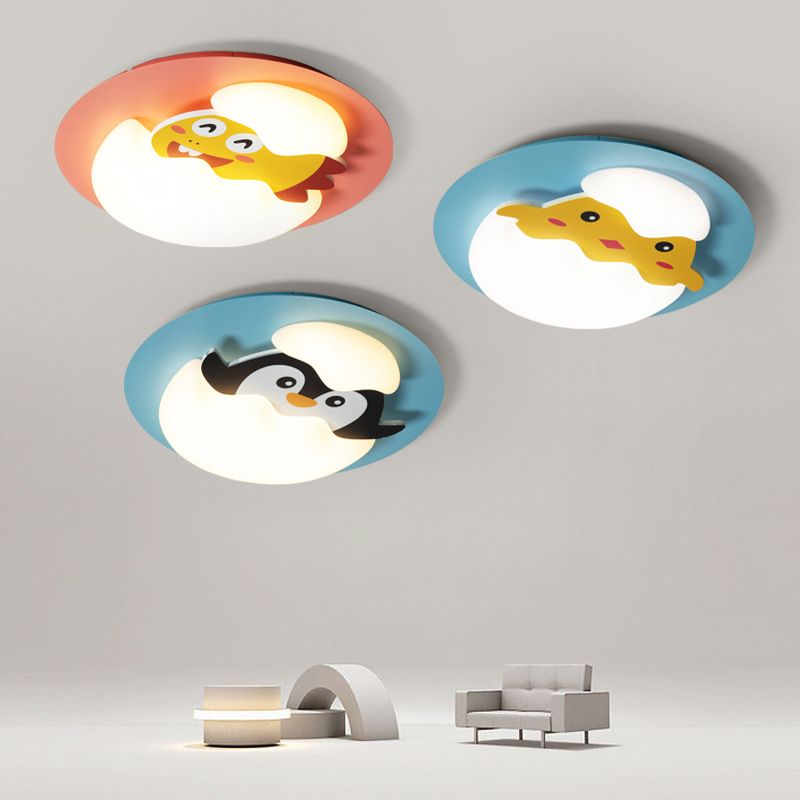 Children Ceiling Mount Light Cartoon Ceiling Lamp with Plastic Shade for Bedroom