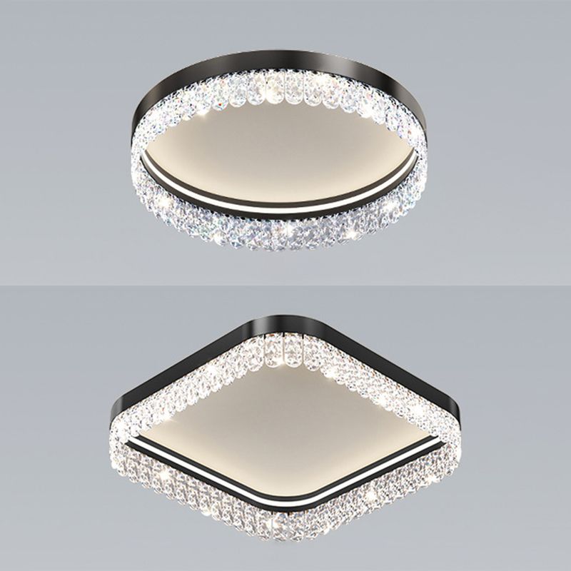 Crystal Geometric Flush Light Simplicity 1 Light Flush Ceiling Light Fixtures