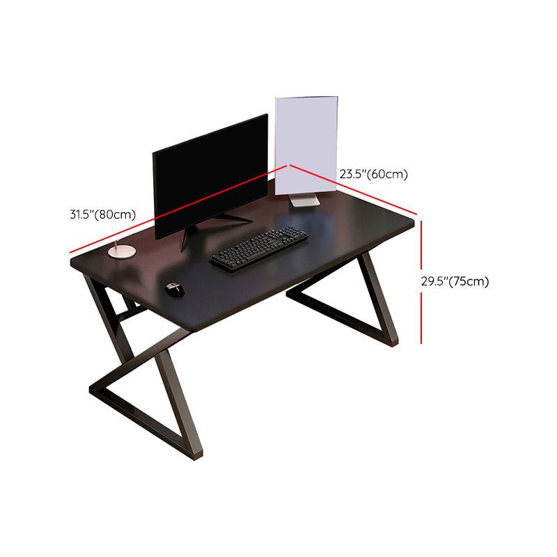 Modern Rectangular Computer Desk Wooden Black Gaming Desk with Black Legs