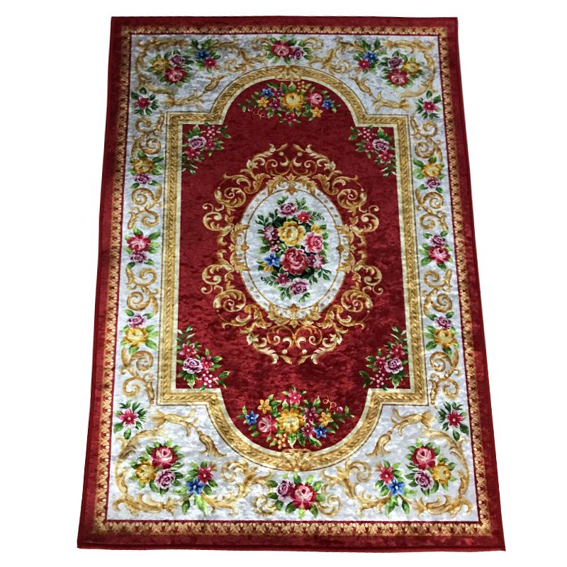 Médaillon de tapis traditionnel bleu Médaillon Médaillon Rapis en polyester Tapis antidérapant pour décoration intérieure