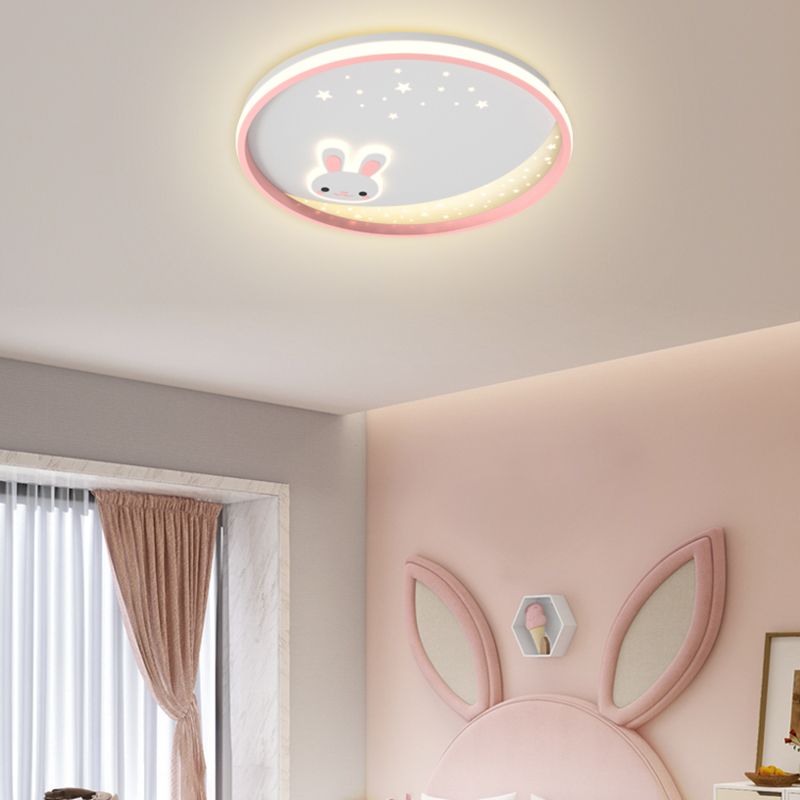 Modern Metal Flush Mount Circular Shape Ceiling Light with Acrylic Shade for Living Room