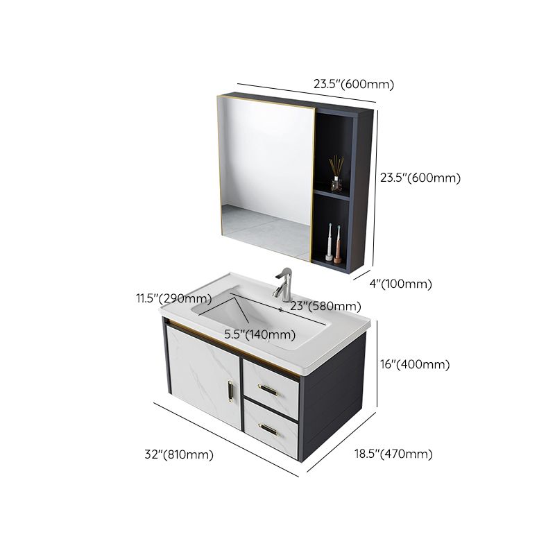 Modern Style Bath Vanity Dirt Resistant Wall Mount Bath Vanity with Faucet