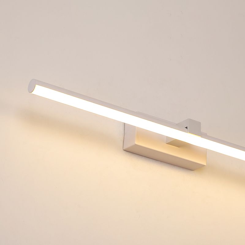 Elongated Bathroom Wall Mounted Light Fixture Metal LED Simple Wall Mounted Lighting in White