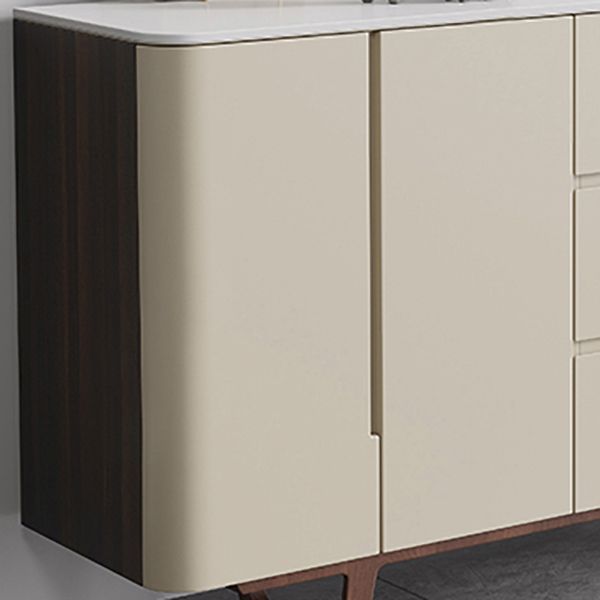 Stone Credenza Contemporary Style Sideboard with Cabinets and Drawers