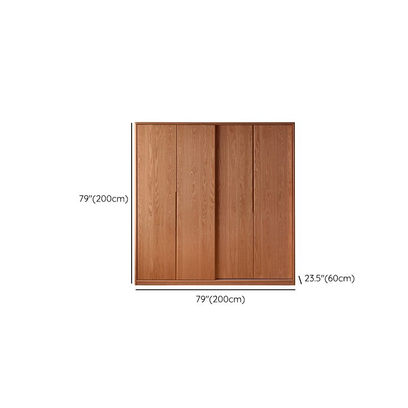 Solid Wood Wardrobe Modern Walnut Armoire Cabinet for Bedroom