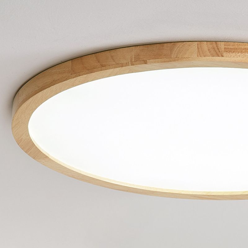 Modern Style Circle Shape Ceiling Lamp Wood 1 Light Ceiling Lighting for Dining Room