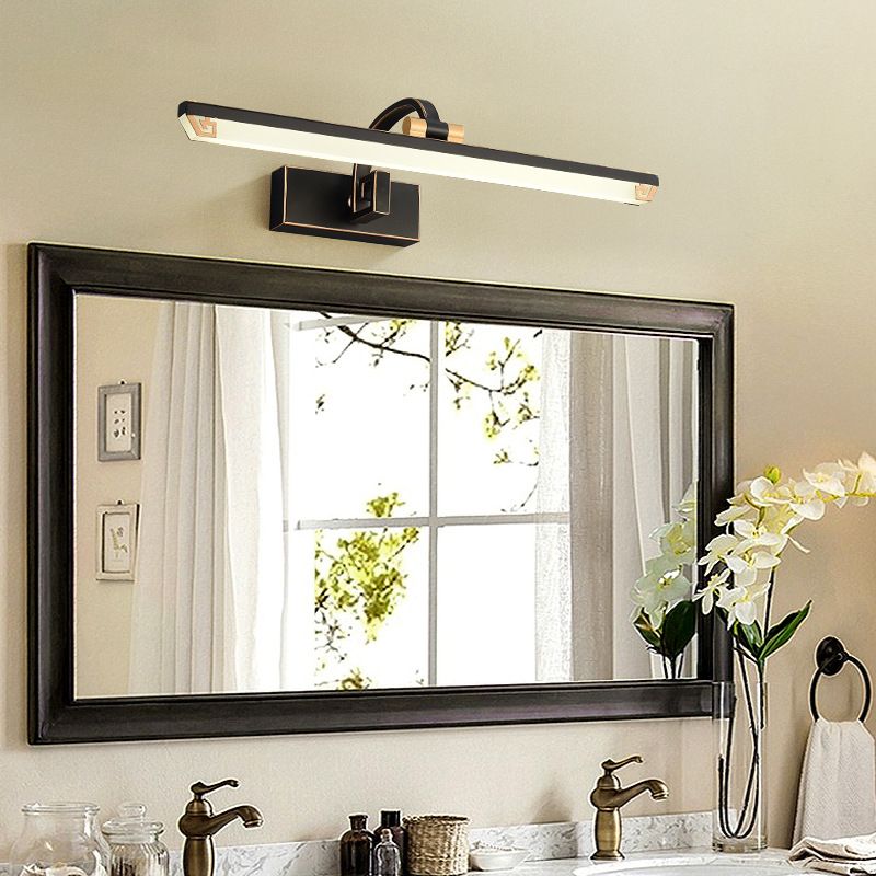 Single Black Finish Modernism Bathroom Vanity Light LED Bath Bar